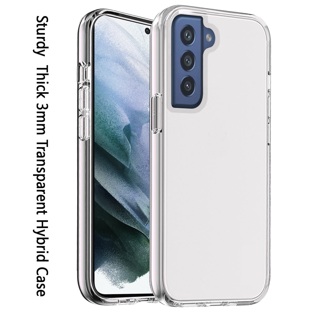 For Samsung Galaxy S22 /Plus Ultra Transparent Shock Absorption TPU Rubber Gel Thick 3mm Hybrid Silicone Protective Slim Back Phone Case Cover