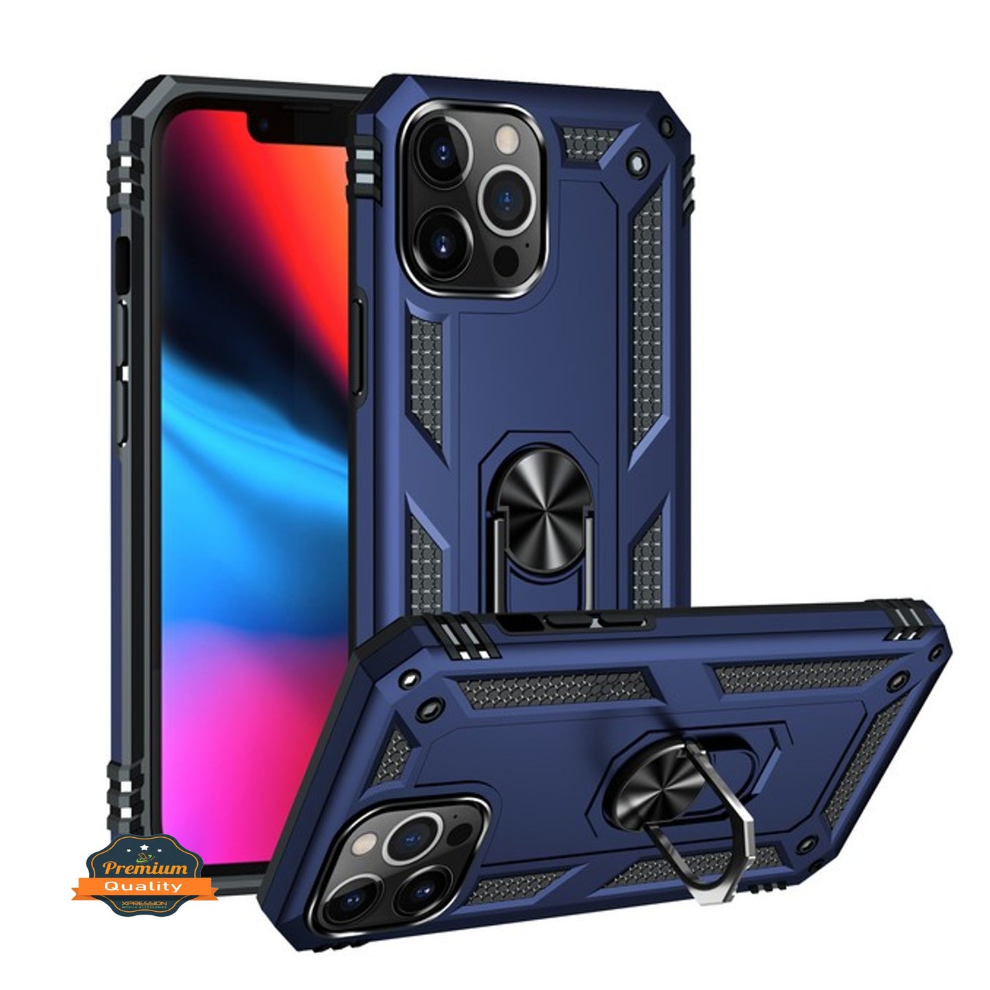 For Samsung Galaxy A71 5G Shockproof Hybrid Dual Layer PC + TPU with Ring Stand Metal Kickstand Heavy Duty Armor Shell Phone Case Cover