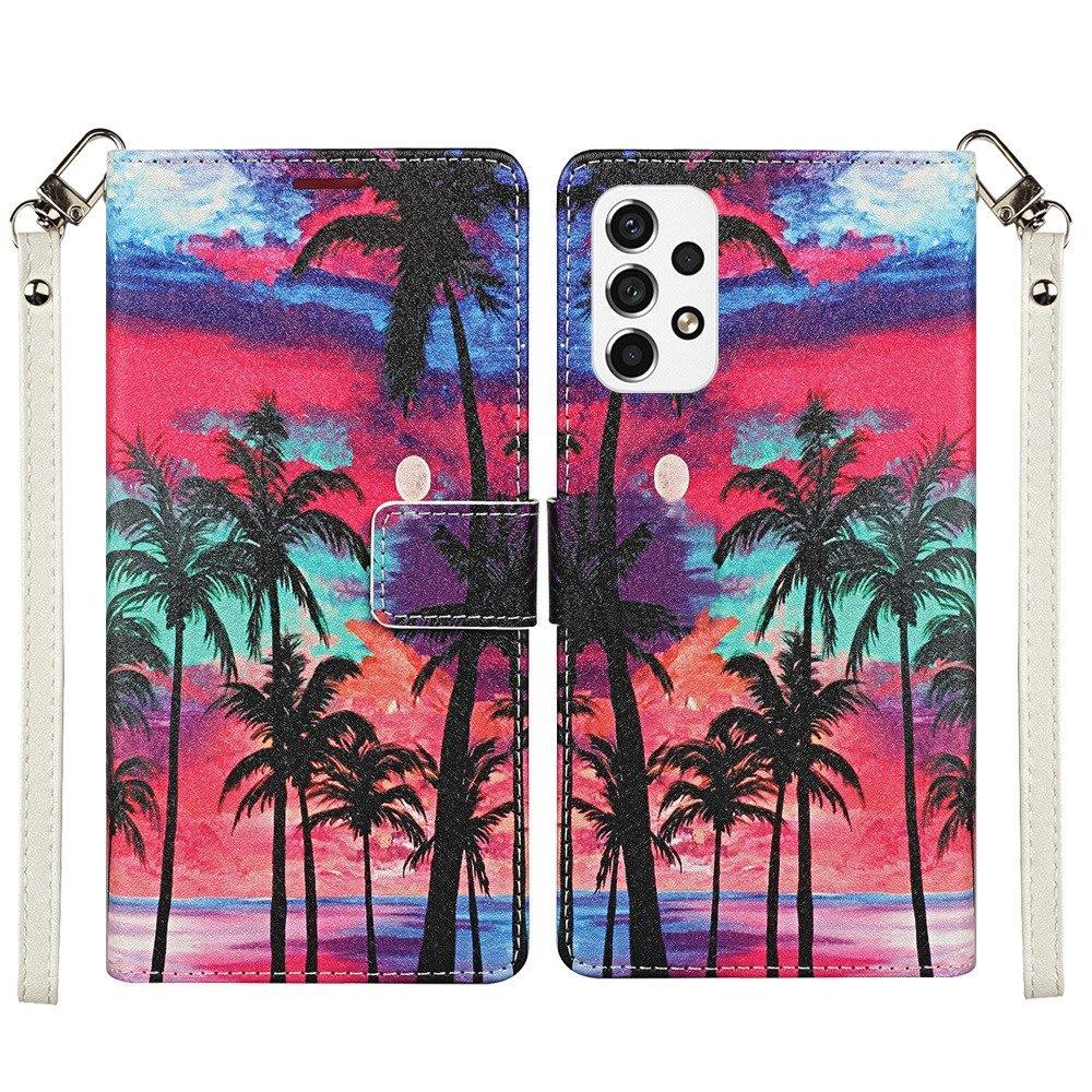 For Samsung Galaxy A02S Wallet Case PU Leather Design Pattern with Credit Card Slot Strap, Stand Magnetic Folio Pouch Phone Case Cover