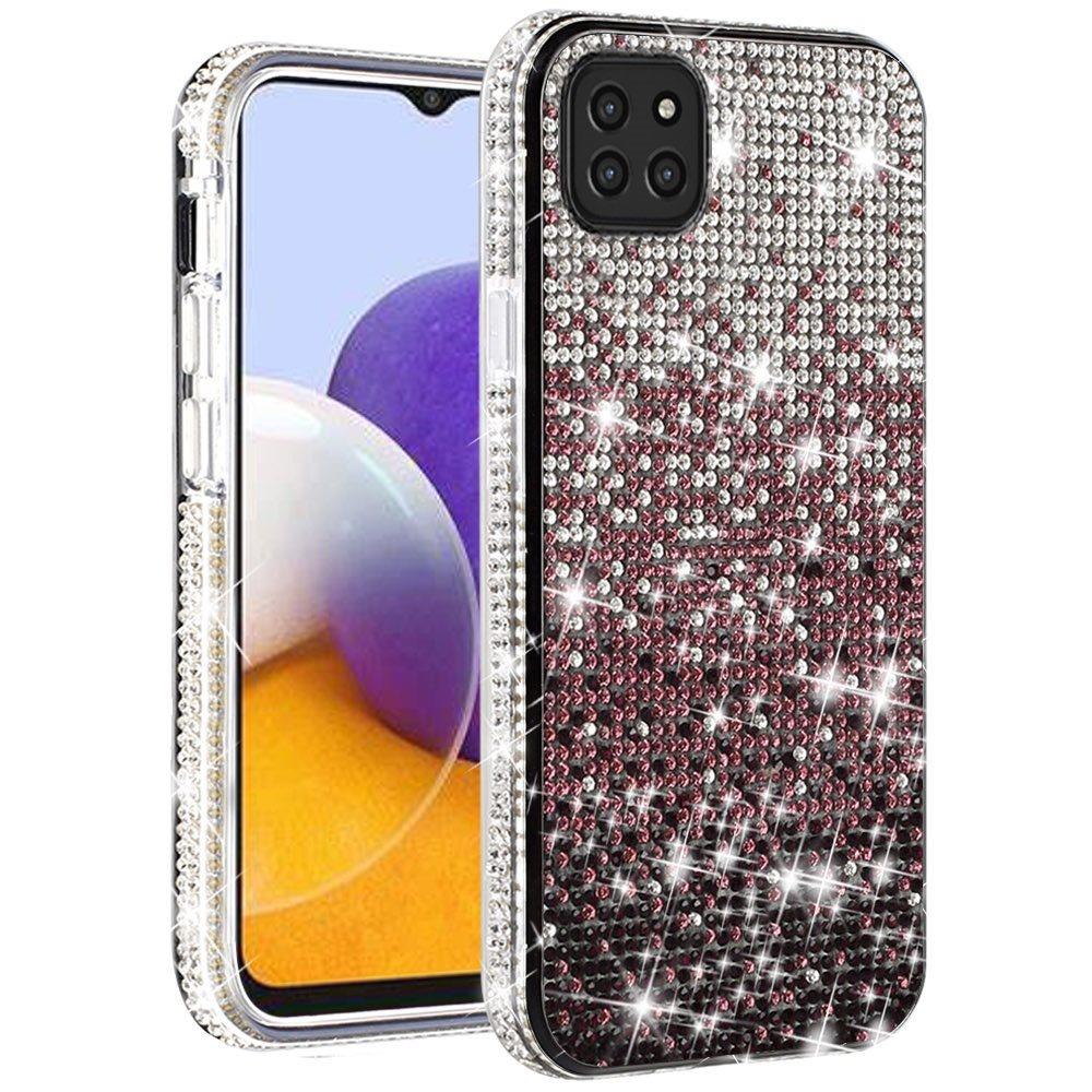 For Samsung Galaxy A22 5G Glitter Bling Ultra Thin TPU Sparkle Diamond Rhinestone Shiny Full Cover Crystal Stones Back Phone Case Cover