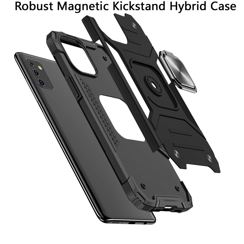 For Samsung Galaxy A13 5G Armor Hybrid with Ring Holder Kickstand Shockproof Heavy-Duty Durable Rugged Dual Layer Hard PC + TPU Phone Case Cover