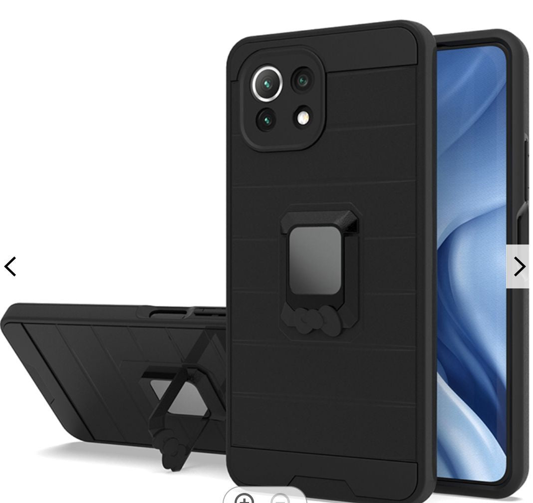 For Motorola Moto G Pure Magnetic Ring Holder Rubber Hybrid Stand Kickstand Slim Texture Rugged Armor Heavy Duty Military Grade Phone Case Cover