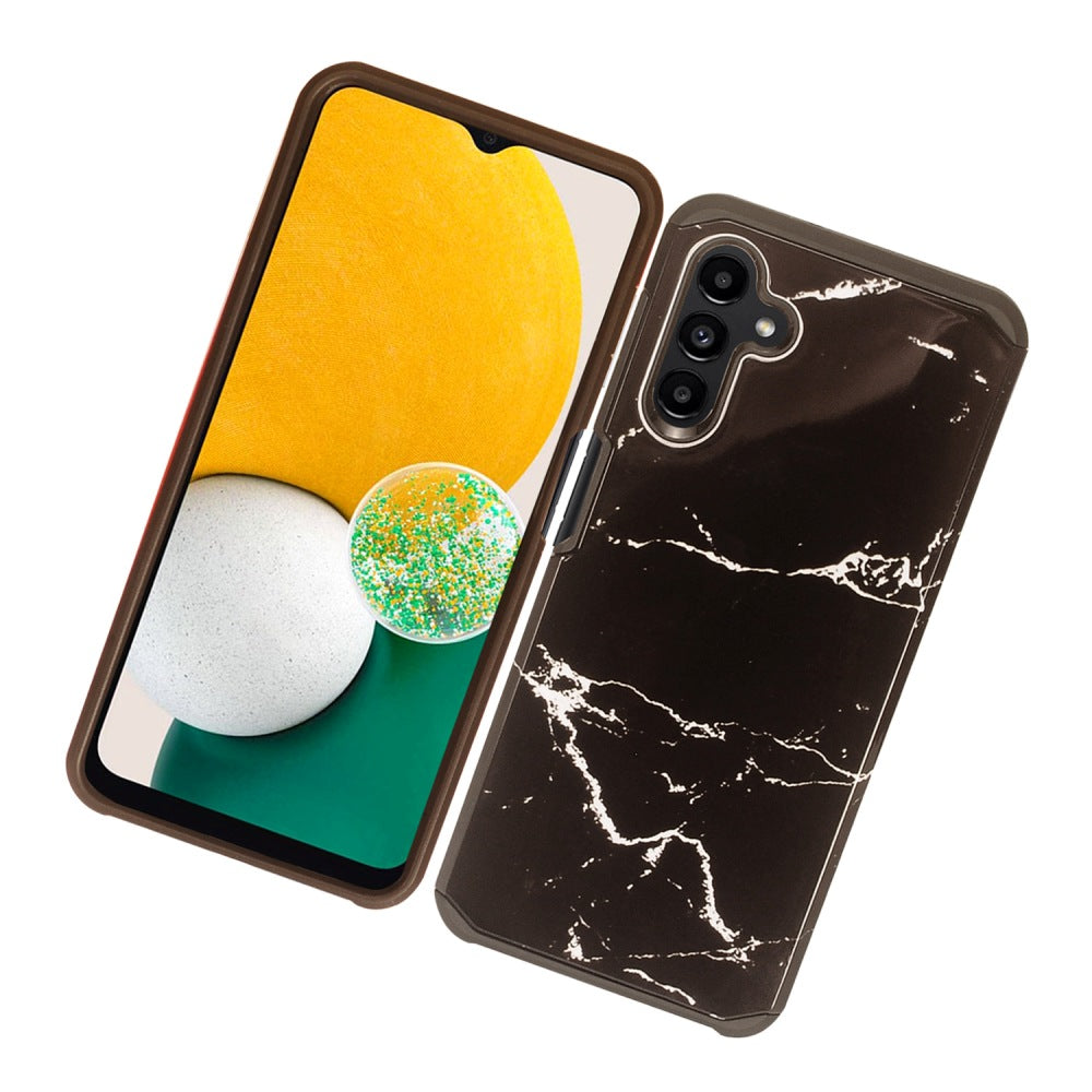 For Samsung Galaxy A13 5G Stylish Design Marble Armor Dual Layer 2 in 1 Rubberized Hard Shell Shockproof TPU Hybrid Phone Case Cover