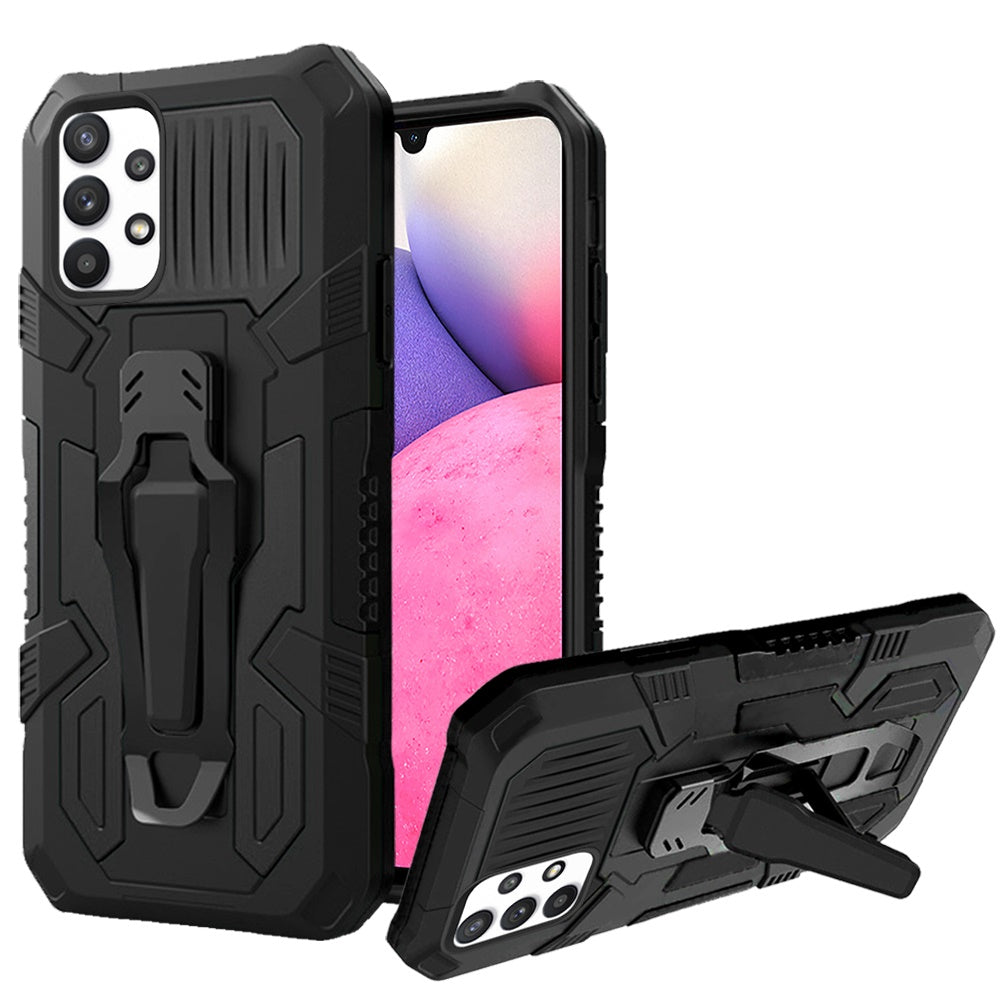 For Samsung Galaxy A33 5G Rugged Heavy Duty Dual Layers Hybrid Shockproof Protective Shell with Built in Clip Holder & Kickstand Phone Case Cover