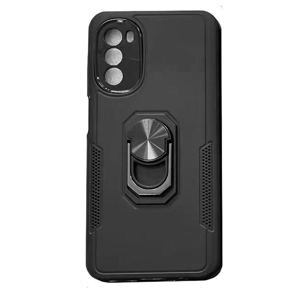 For Samsung Galaxy A03S Ring Holder Stand, Support Magnetic Car Mount, Hard TPU Hybrid Shockproof Phone Case Cover