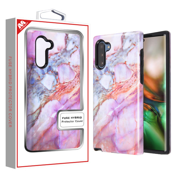 For Samsung Galaxy Note 10 (6.3) Slim Hybrid Dual Layer Shockproof Hard TPU Graphic Fashion Design Marbling Pink Marble Phone Case Cover