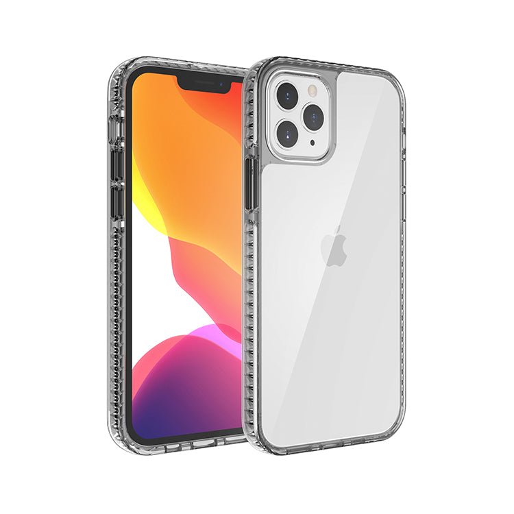 For Samsung Galaxy A02S Crystal Transparent Rugged Shockproof Hybrid PC+TPU Colorful Buttons Military Grade Protection Back Phone Case Cover