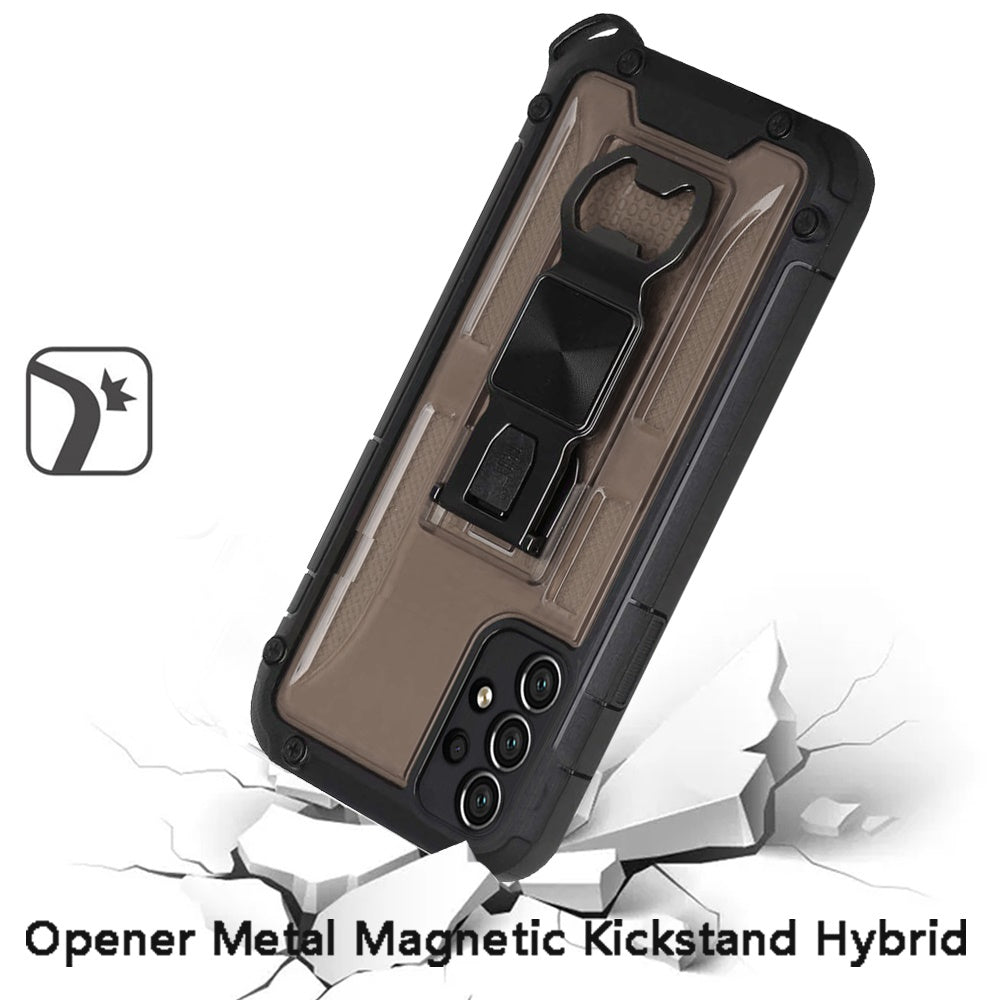 For Samsung Galaxy A33 5G Heavy Duty Military Grade Hybrid with Magnetic Kickstand, Carabiner, Bottle Beer Opener Shockproof Phone Case Cover
