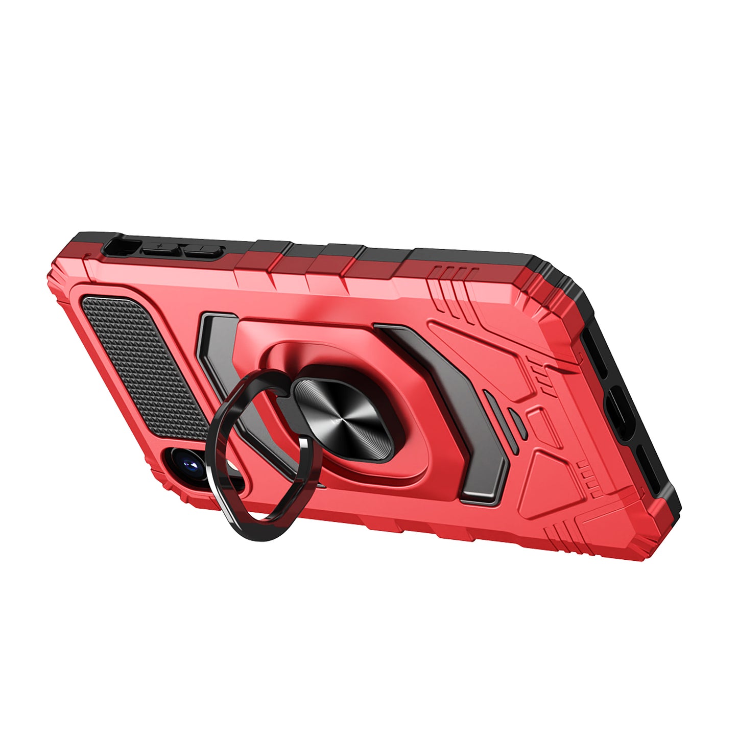 For Nokia C100 Hybrid 2in1 Dual Layer with Rotate Magnetic Ring Stand Holder Kickstand, Rugged Shockproof Protective Phone Case Cover