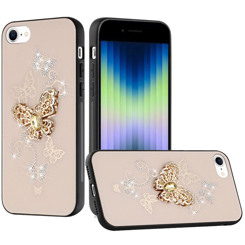 For Apple iPhone 11 (6.1")3D Diamond Bling Sparkly Glitter Ornaments Engraving Hybrid Armor Metal Fashion Phone Case Cover