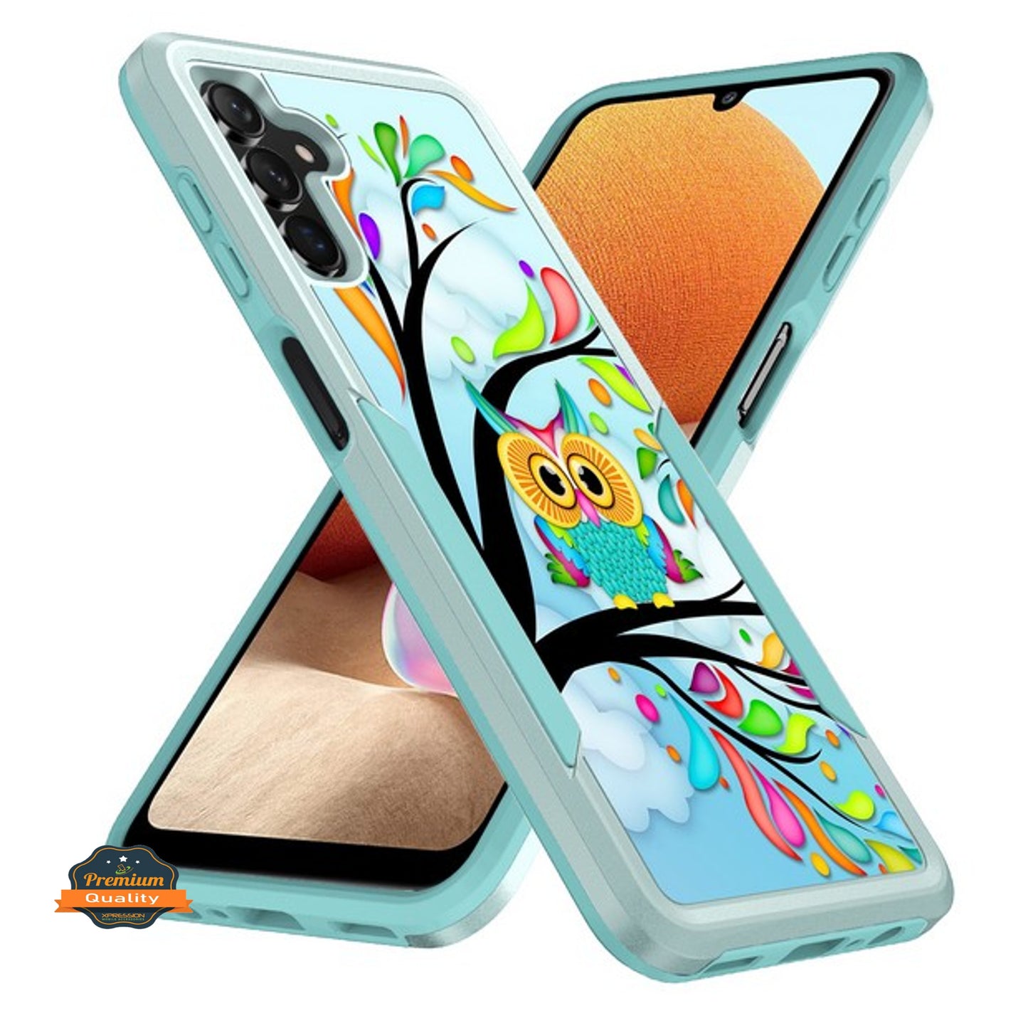 For Samsung Galaxy A13 5G Pattern Design Hybrid Bumper Rugged Dual Layer Heavy-Duty Military-Grade TPU Hard Defender Phone Case Cover