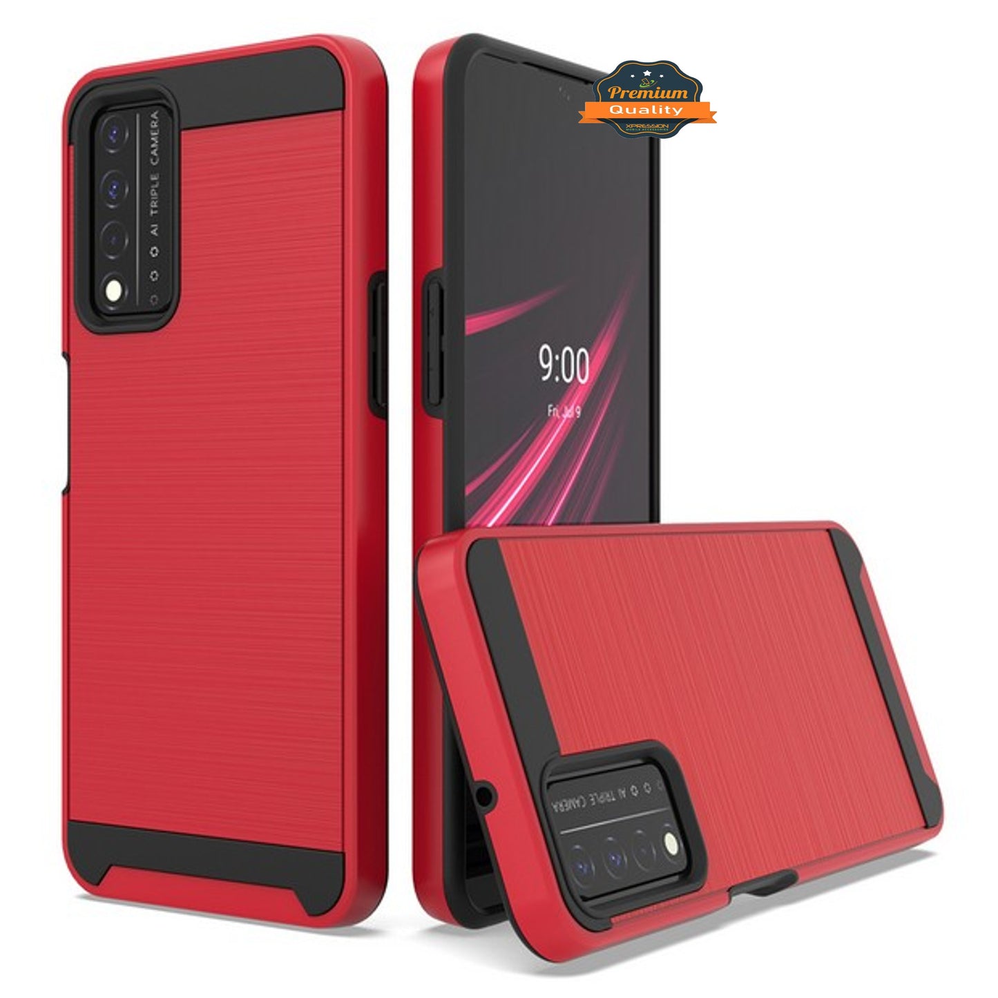 For Samsung Galaxy A33 5G Rugged TPU + Hard PC Brushed Texture Hybrid Dual Layer Defender Armor Shock Absorbing Phone Case Cover