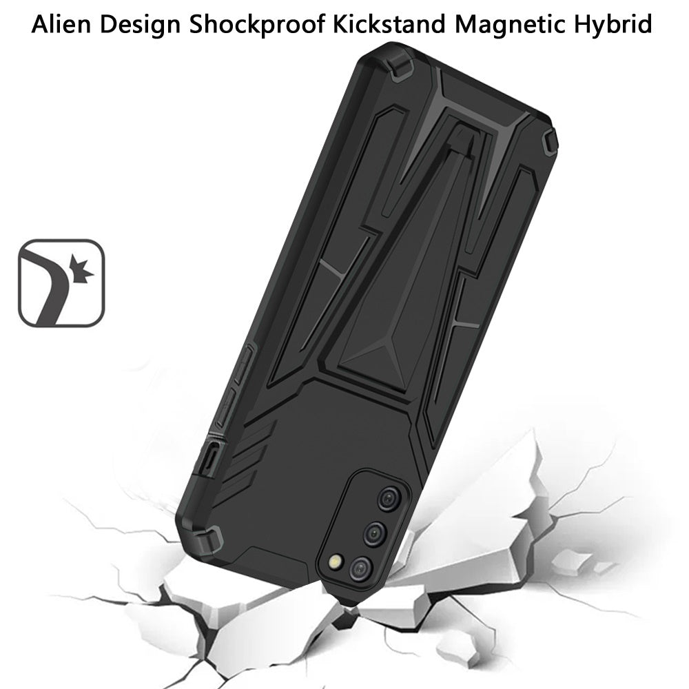 For Samsung Galaxy A02S Heavy Duty Protection Hybrid Built-in Kickstand Rugged Shockproof Military Grade Dual Layer Full Body Phone Case Cover