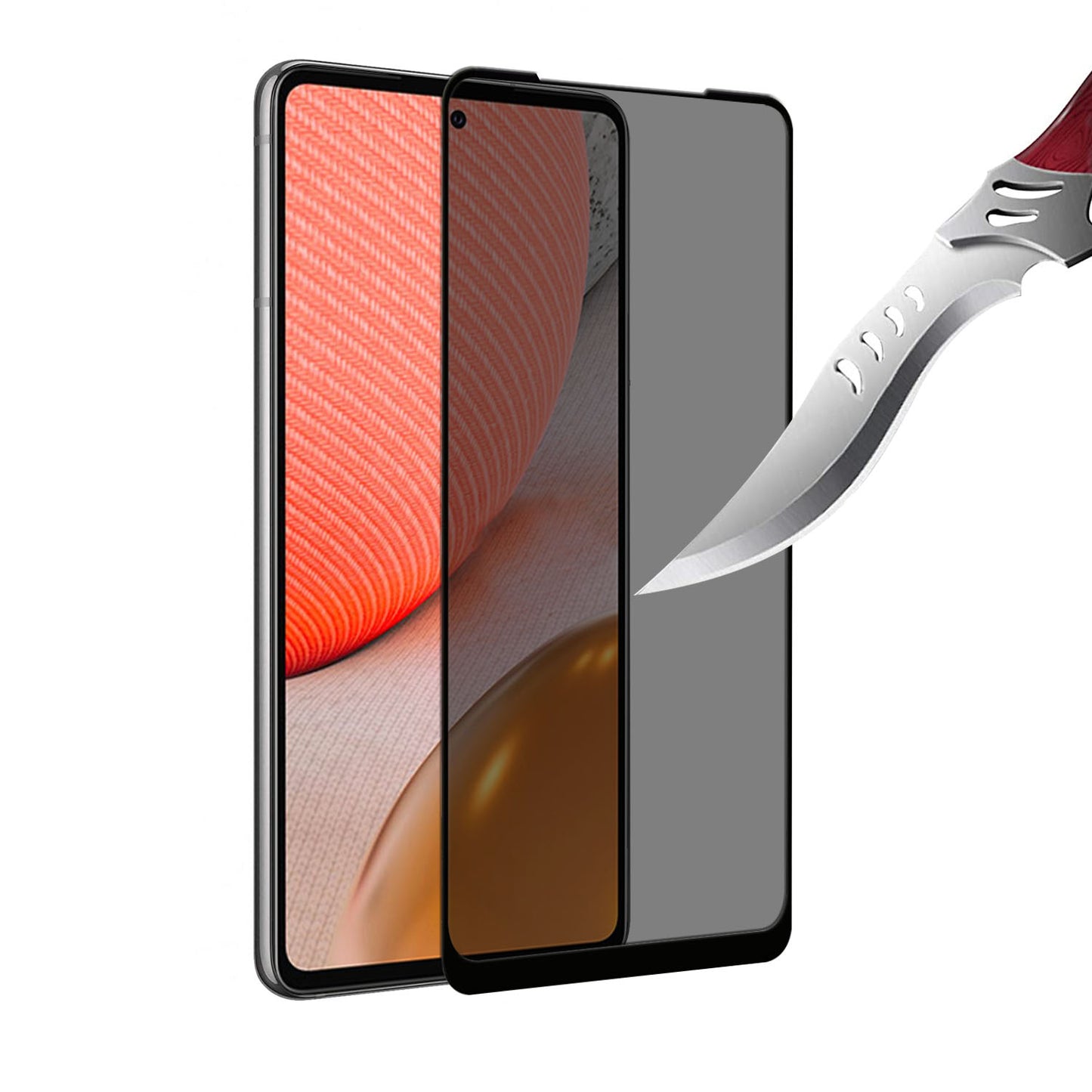 For Samsung Galaxy A73 5G Privacy Screen Protector, Anti Spy Anti Peeping Tempered Glass Full Protective Film, 9H, Anti Scratch, Easy Install Black Screen Protector
