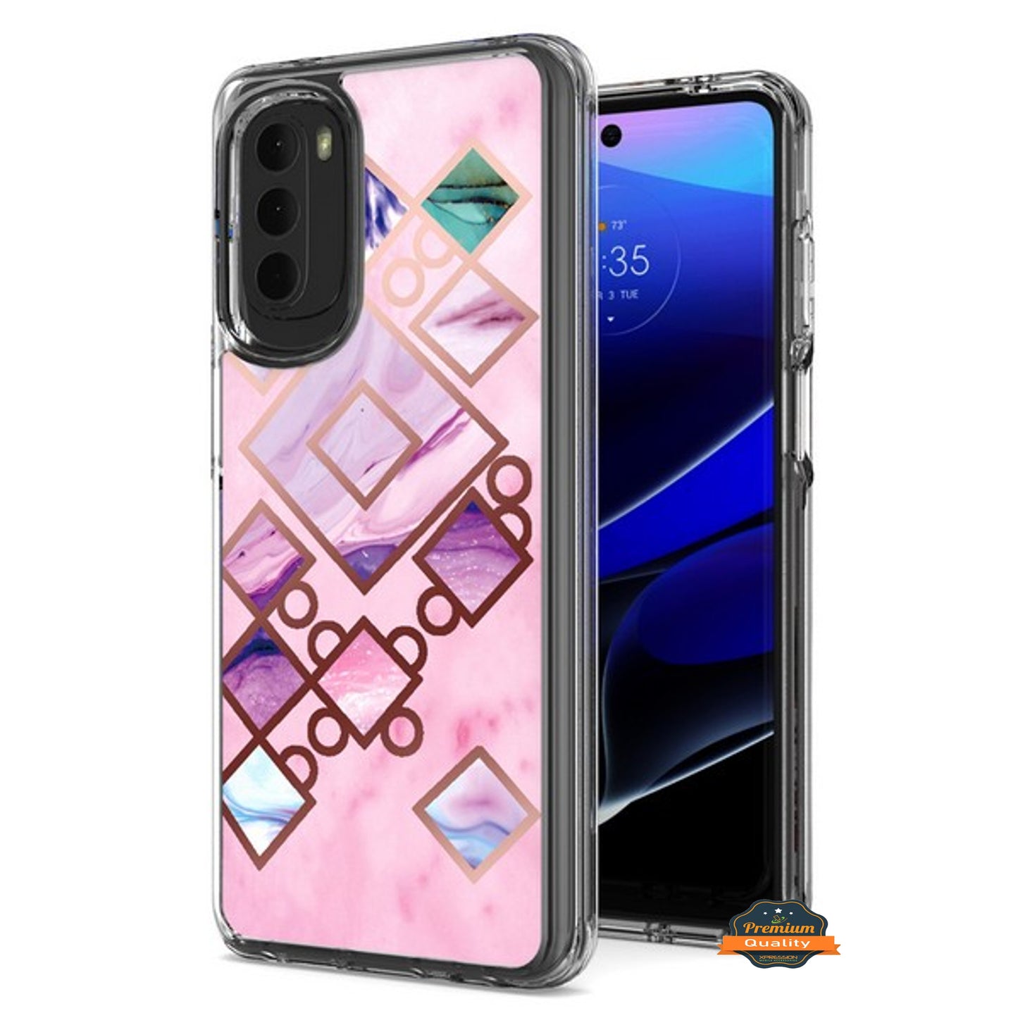 For Motorola Moto G Stylus 5G 2022 Stylish Hybrid Fashion Marble Trendy Design Hard Back Shockproof TPU Rubber Style Phone Case Cover