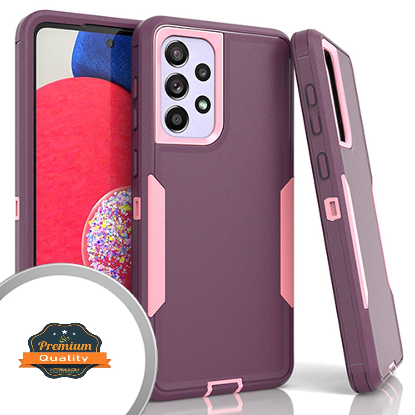For Samsung Galaxy A23 5G Tough Hybrid Shockproof Silicone Rubber TPU + Hard PC Heavy Duty Three Layer Protection Phone Case Cover