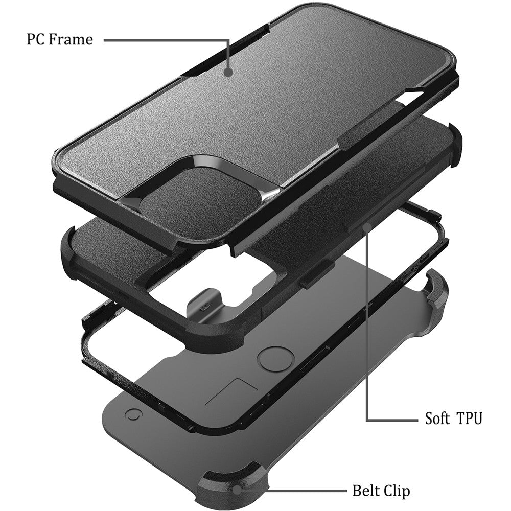 For Apple iPhone SE 2022 /SE 2020/8/7 Hybrid Rugged Shockproof 3-Layer Military Tough with Swivel Belt Clip Kickstand & Holster Phone Case Cover