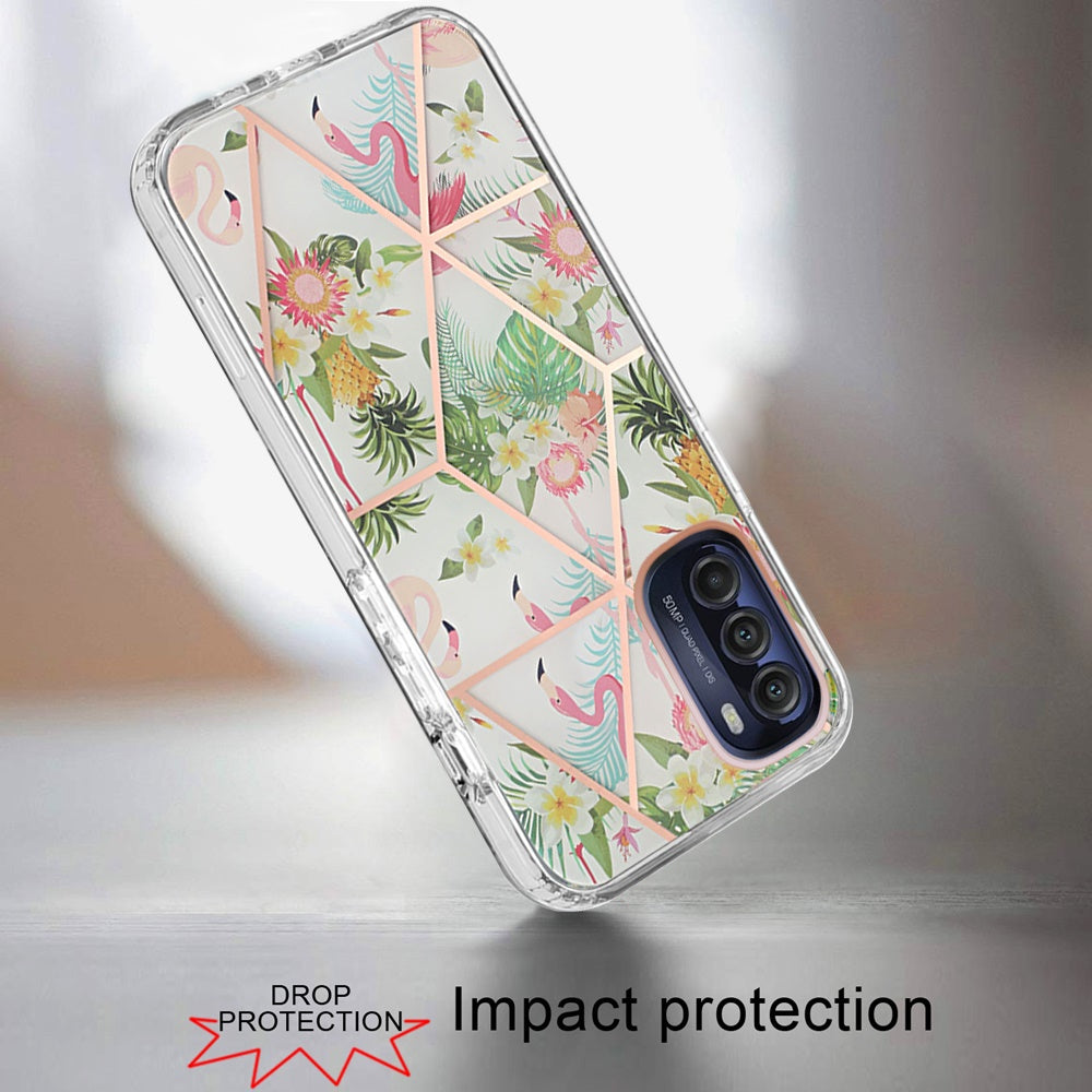 For Motorola Moto G Stylus 5G 2022 Fashion Floral IMD Design Flower Pattern Hybrid Hard PC Rubber TPU Slim Shockproof Phone Case Cover