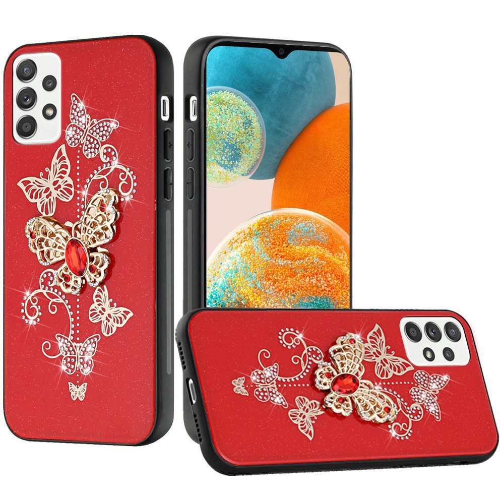 For Samsung Galaxy A23 5G Diamonds 3D Bling Sparkly Glitter Ornaments Engraving Hybrid Metal Fashion Phone Case Cover