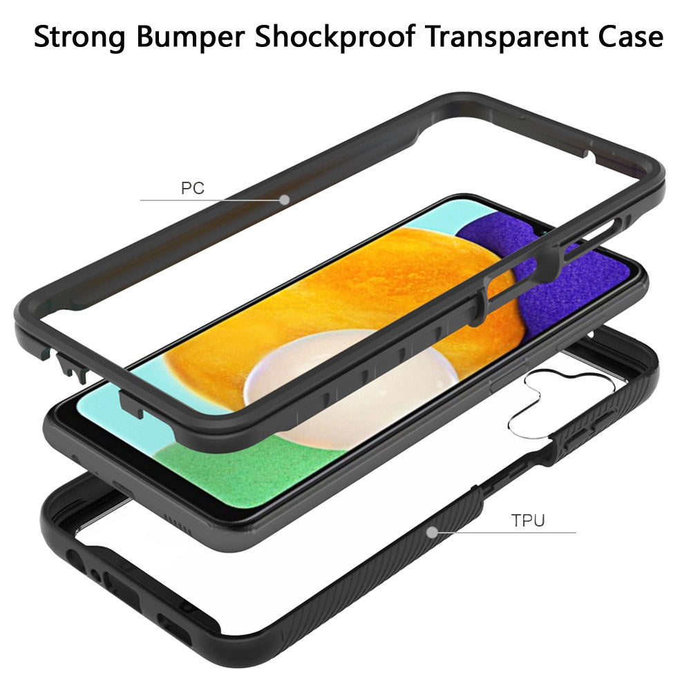 For Samsung Galaxy A13 5G Clear Dual Layer Rugged Bumper Frame Heavy Duty Hybrid Shockproof Rubber TPU Full Body Defender Phone Case Cover