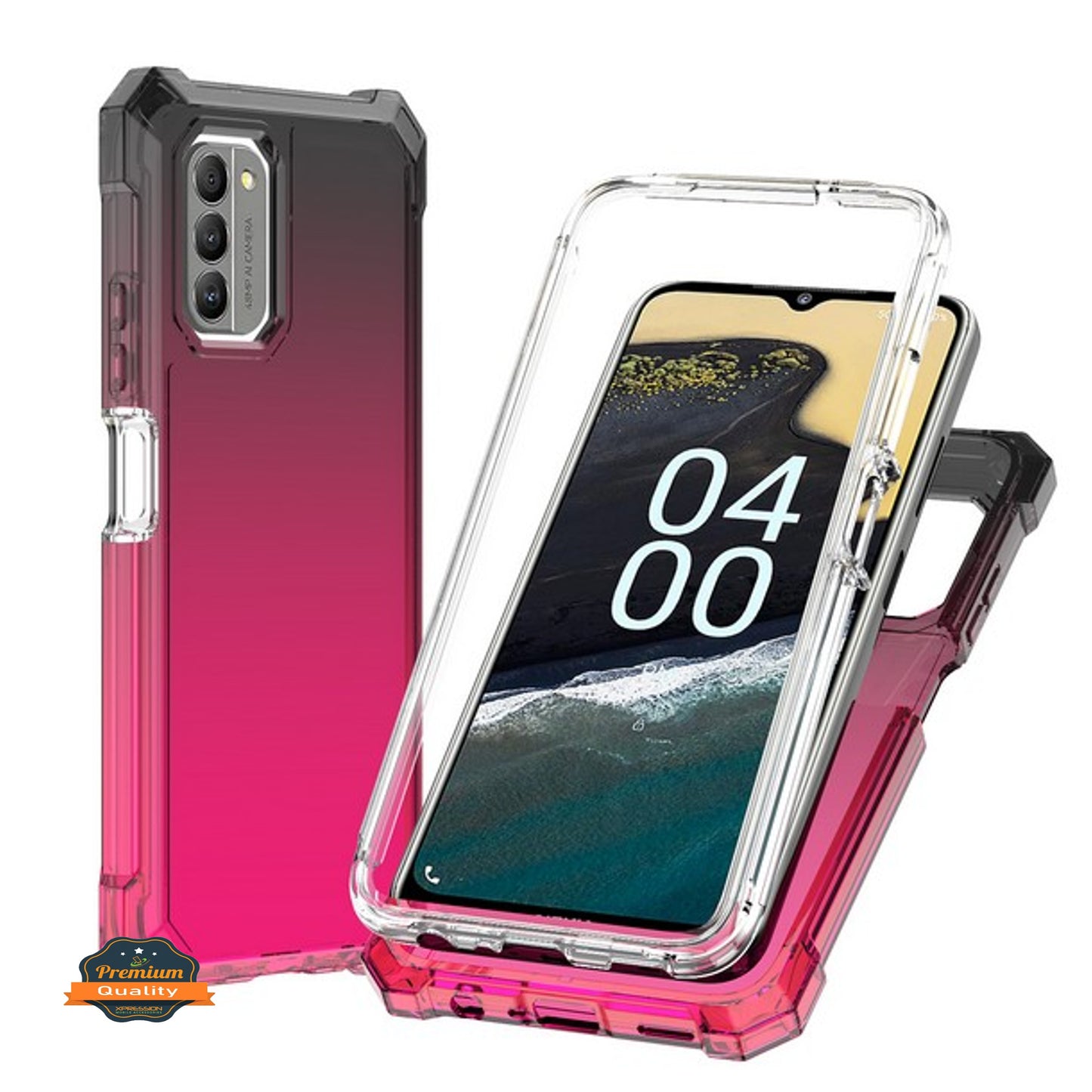 For Nokia G400 Hybrid 2in1 Front Bumper Frame Cover Square Edge Shockproof Soft TPU + Hard PC Anti-Slip Heavy Duty Phone Case Cover