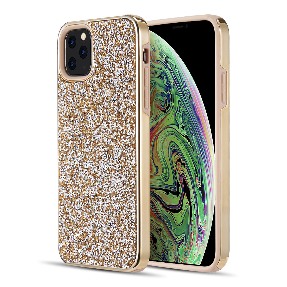 For Apple iPhone 13 /Pro Max Mini Bling Sparkly Glitter Luxury Diamonds Shiny Sparker Shell Hybrid Rugged TPU & Hard PC Electroplated Frame Phone Case Cover