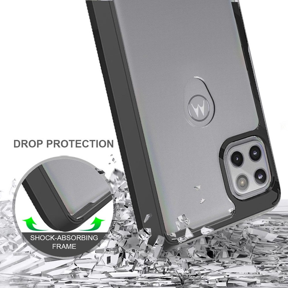 For Samsung Galaxy A03S Hybrid Slim Crystal Clear Transparent Shock-Absorption Bumper with TPU + Hard PC Back Frame Phone Case Cover