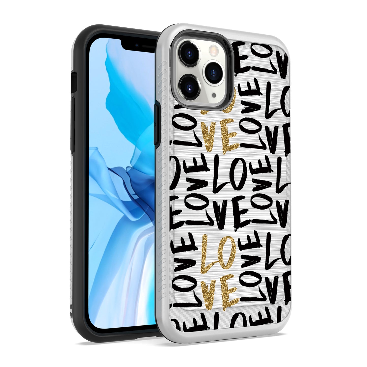 For Apple iPhone 13 Pro (6.1") Cute Design Printed Pattern Fashion Brushed Texture Shockproof Dual Layer Hybrid Slim Protective Had PC + TPU Rubber Phone Case Cover