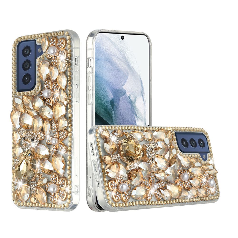 For Samsung Galaxy A13 4G Bling Clear Crystal 3D Full Diamonds Luxury Sparkle Transparent Rhinestone Hybrid Protective Phone Case Cover