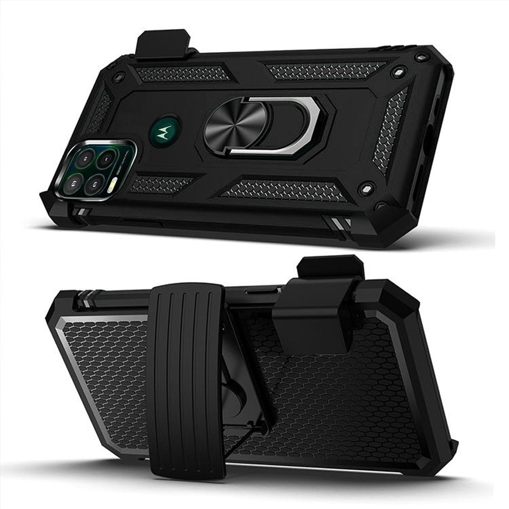 For Motorola Moto G Power 2022 with Belt Clip Holster Ring Stand Holder, Fit Magnetic Car Mount Shockproof Hybrid Kickstand Phone Case Cover