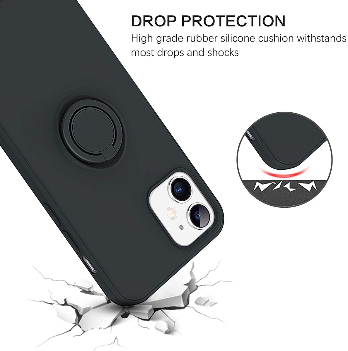 For Samsung Galaxy A33 5G Slim Silicone Soft Rubber Hybrid with Ultra-Thick Ring Magnetic Stand Holder Car Mount Supported Hard Phone Case Cover