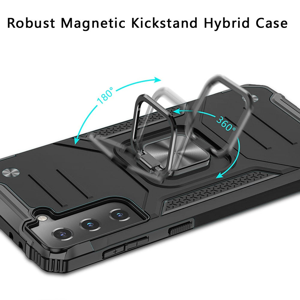 For Samsung Galaxy S22 /Plus Ultra Armor Hybrid with Ring Holder Kickstand Shockproof Heavy-Duty Durable Rugged Dual Layer Phone Case Cover