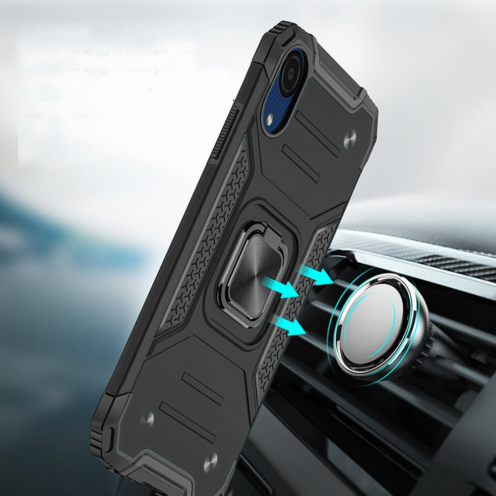 For Samsung A03 Core Armor Hybrid with Ring Stand Holder Kickstand Shockproof Heavy-Duty Durable Rugged Dual Layer Phone Case Cover