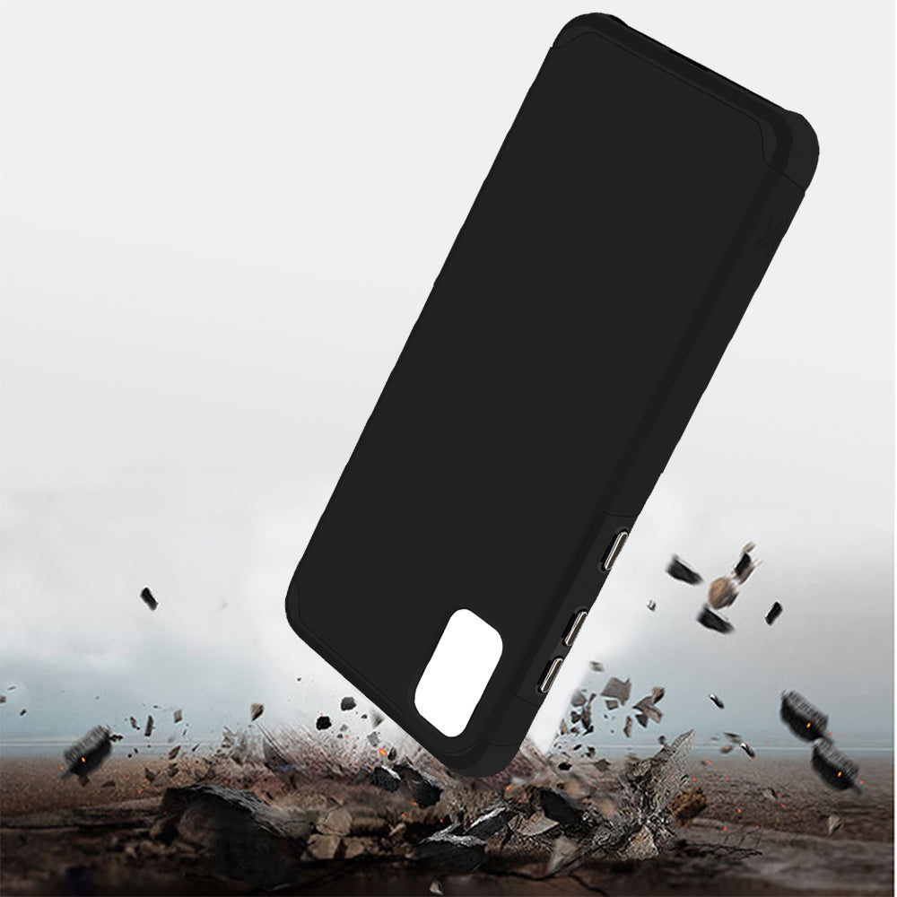 For TCL 30z Ultra Slim Corner Protection Shock Absorption Hybrid Dual Layer Hard TPU Rubber Frame Armor Defender Phone Case Cover