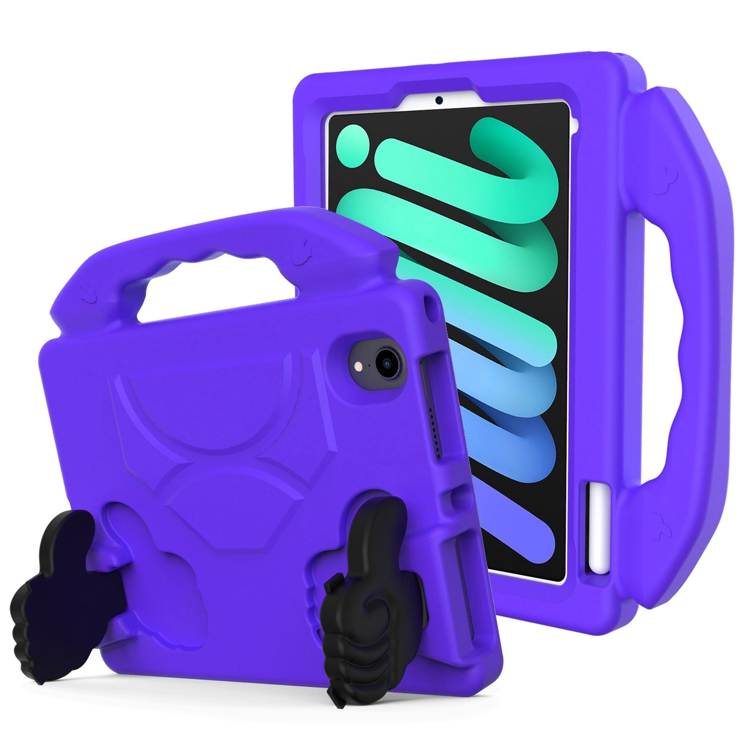 Case for Samsung Galaxy Tab S6 Lite 10.4" Hybrid Shockproof Thumbs Up Kickstand Anti-slip Rubber TPU Kid-Friendly Bumper Tablet Purple Tablet Cover