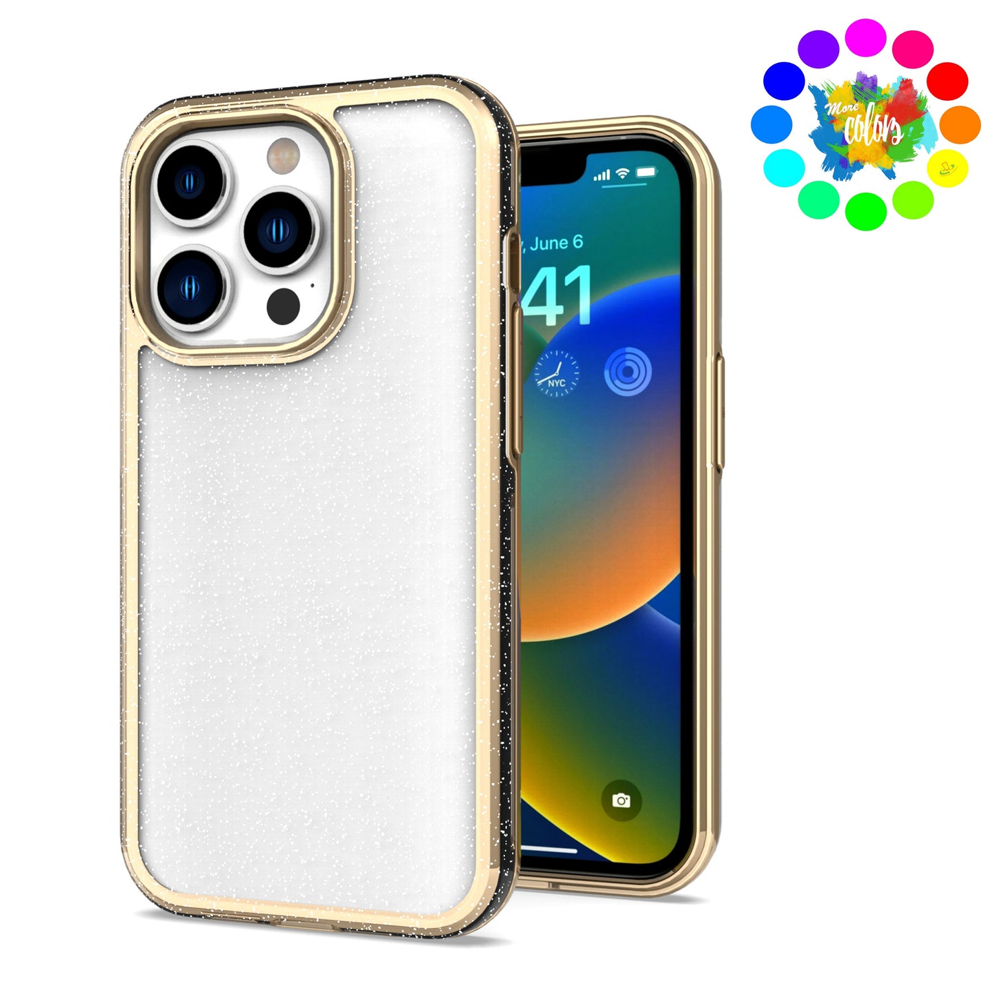 For Samsung Galaxy A53 5G Electroplated Gold Frame Glitter Bling Transparent Hybrid Hard PC + TPU Rubber Shockproof Phone Case Cover