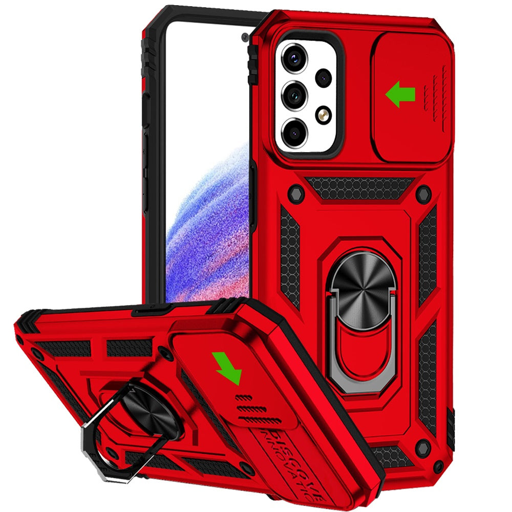 For Samsung Galaxy A53 5G Case with Stand, Camera Lens Protection & 360° Rotate Ring Kickstand, Shockproof, Edge Bumper Phone Case Cover