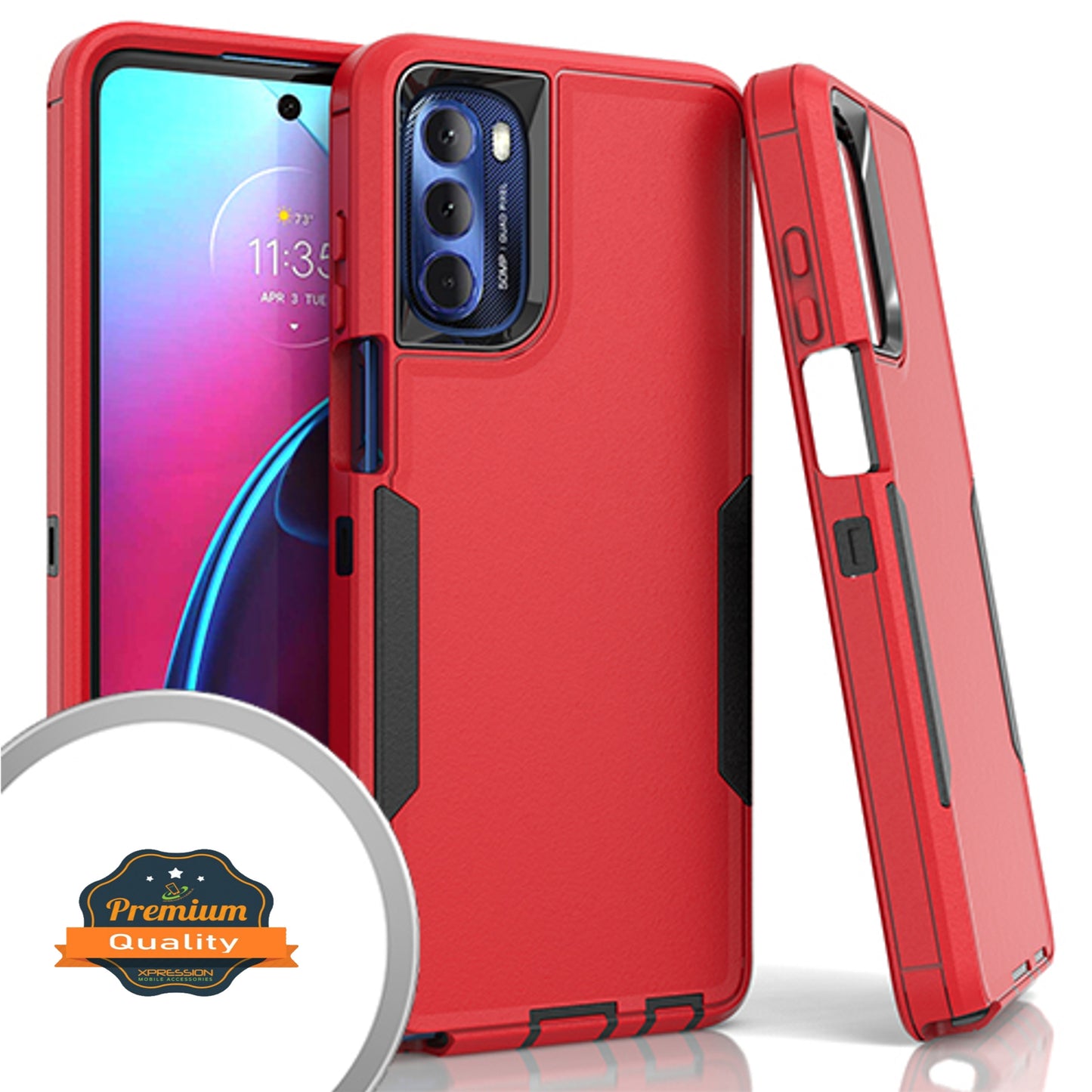 For Motorola Moto G Stylus 2022 4G Hybrid Shockproof Silicone Rubber TPU + Hard PC Heavy Duty Three Layer Protection Phone Case Cover