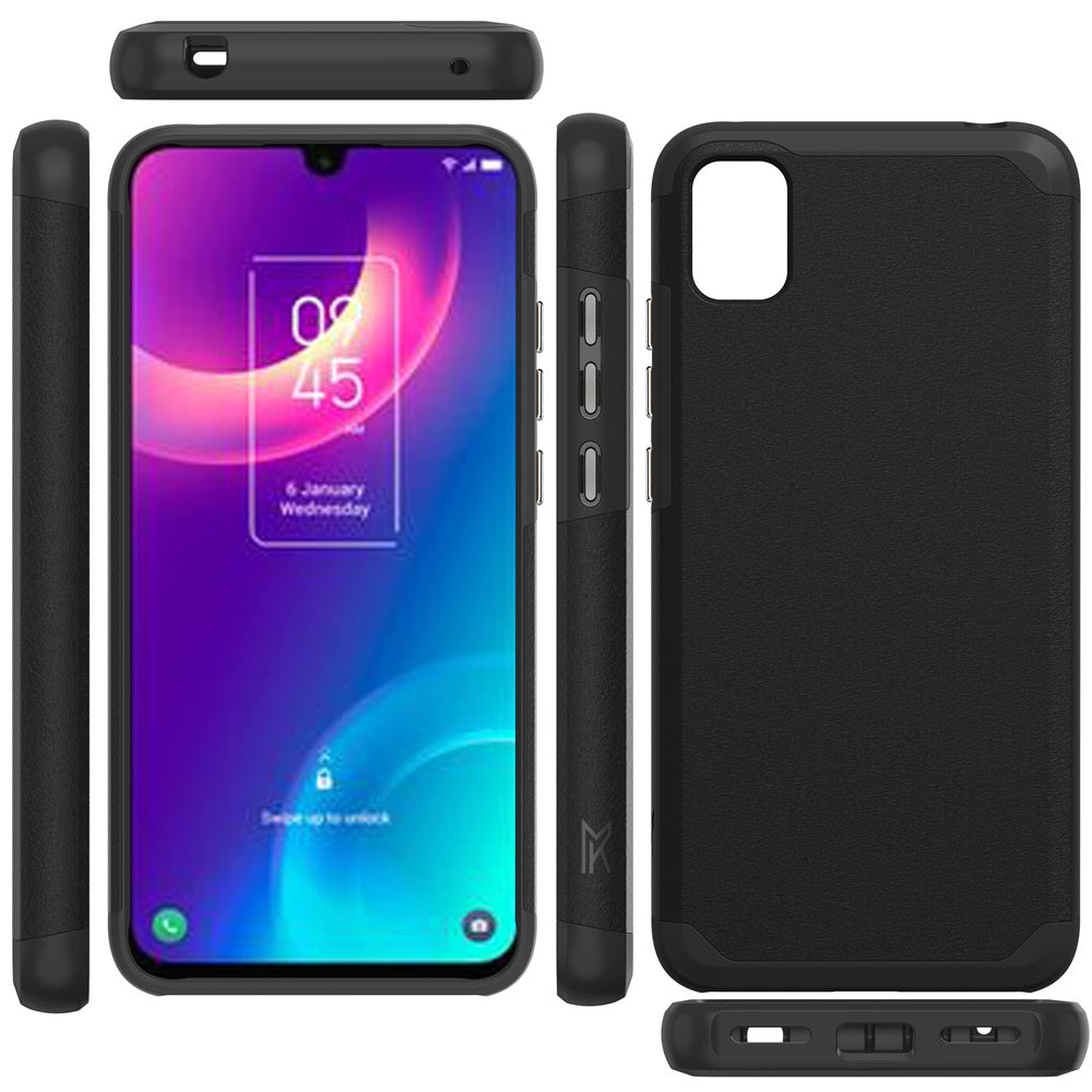 For TCL 30z Ultra Slim Corner Protection Shock Absorption Hybrid Dual Layer Hard TPU Rubber Frame Armor Defender Phone Case Cover