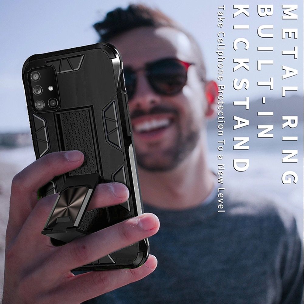 For Samsung Galaxy A02S Hybrid Magnetic Slide Ring Stand fit Car Mount Grip Holder Full Body Heavy Duty Rugged Military Grade Phone Case Cover