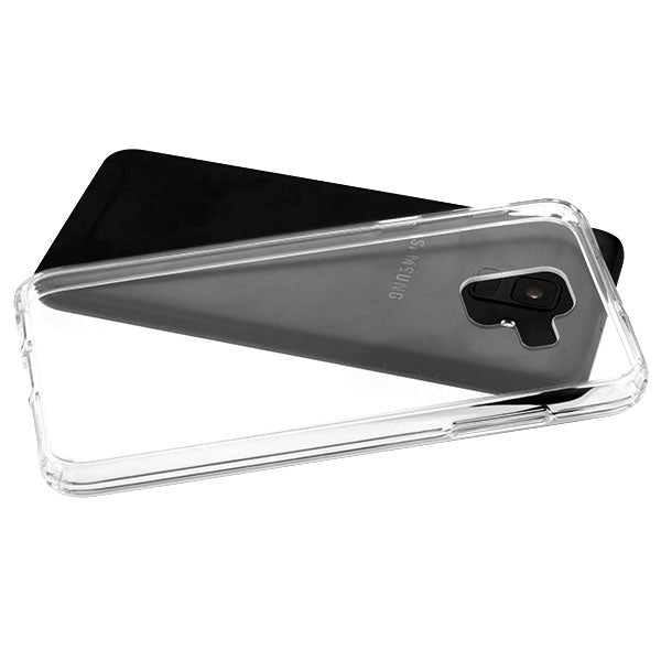 For Samsung Galaxy A6 (2018) Slim Fit Hybrid Transparent Rubber Gummy Hard PC Soft Silicone Protective Clear Phone Case Cover