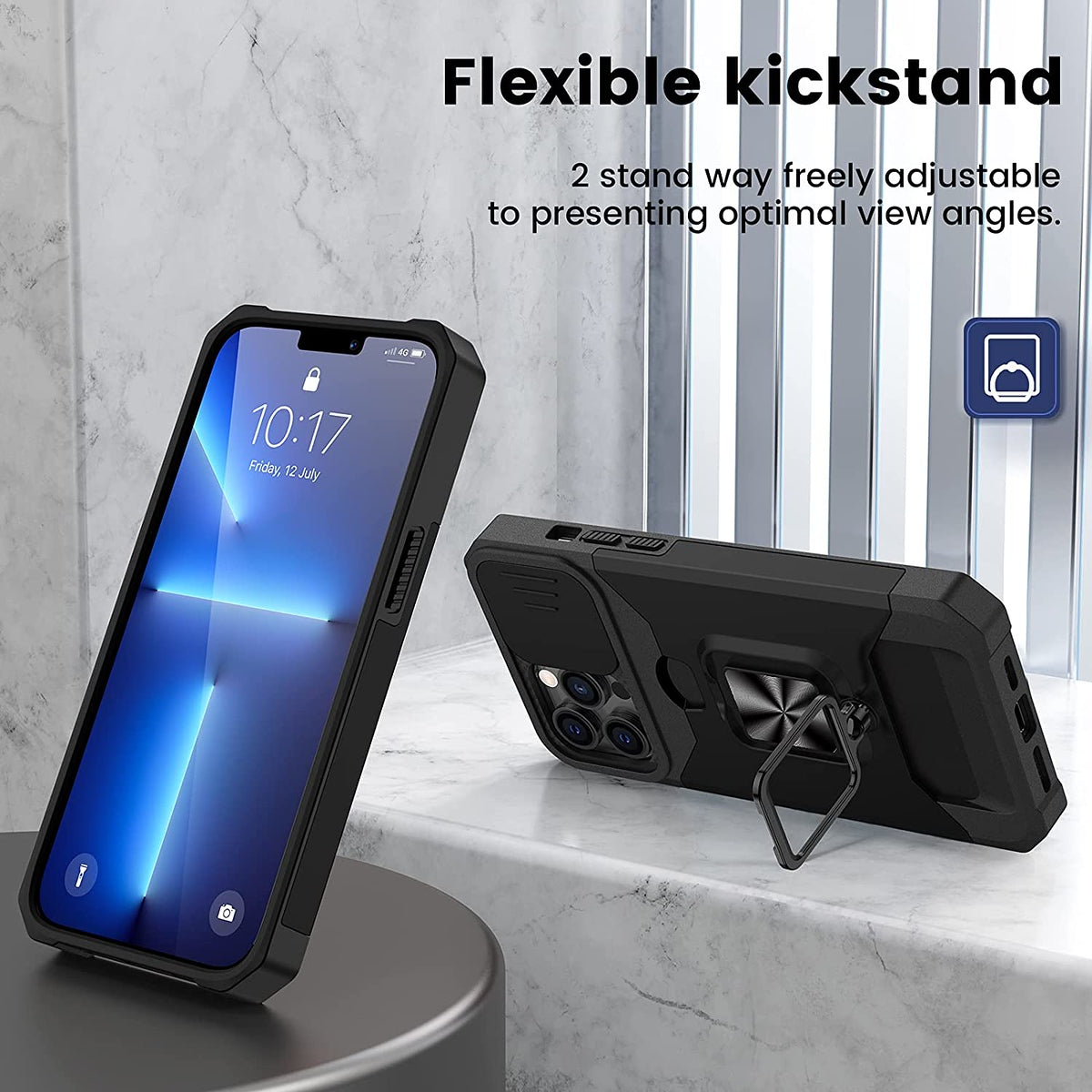 For Samsung Galaxy A13 5G Wallet Case with Slide Camera Protection, Credit Card Slot & Ring Kickstand Magnetic Car Mount Phone Case Cover