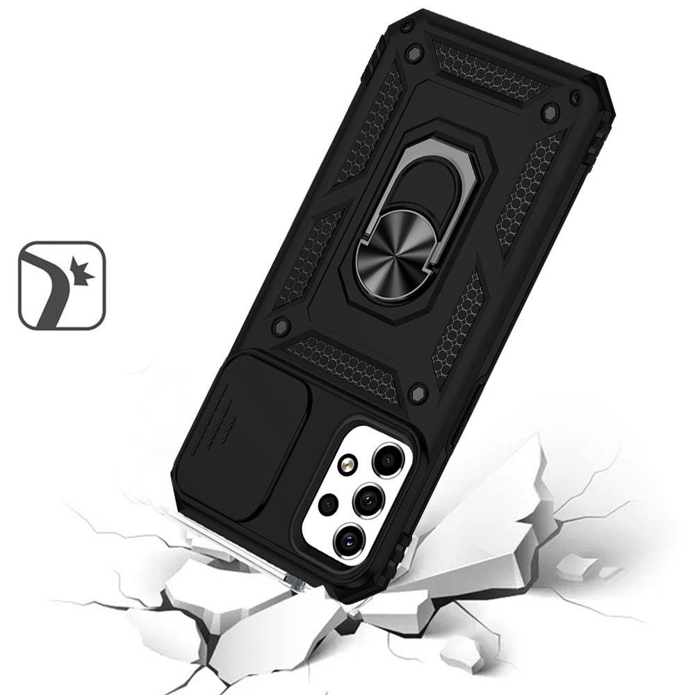 For Samsung Galaxy A53 5G Case with Stand, Camera Lens Protection & 360° Rotate Ring Kickstand, Shockproof, Edge Bumper Phone Case Cover