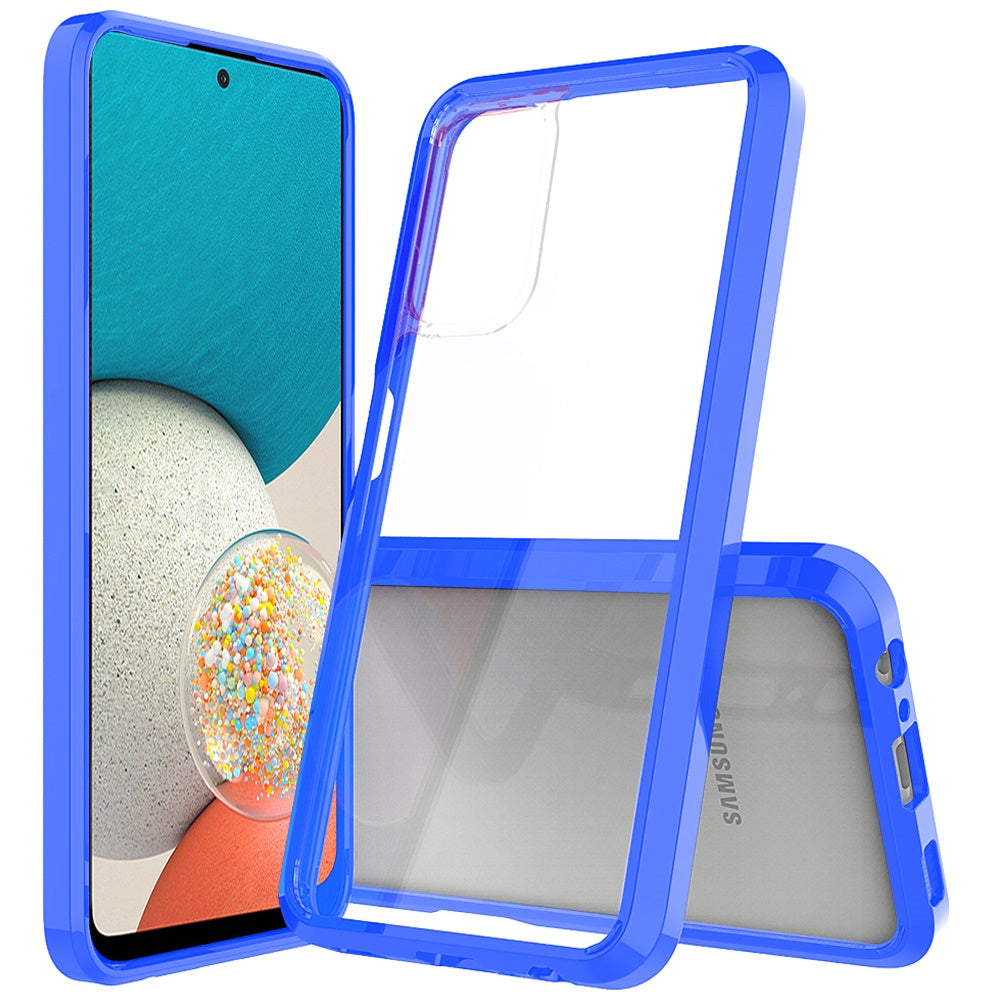 For Samsung Galaxy A53 5G Hybrid Slim Crystal Clear Transparent Shock-Absorption Bumper with TPU + Hard PC Back Frame Phone Case Cover