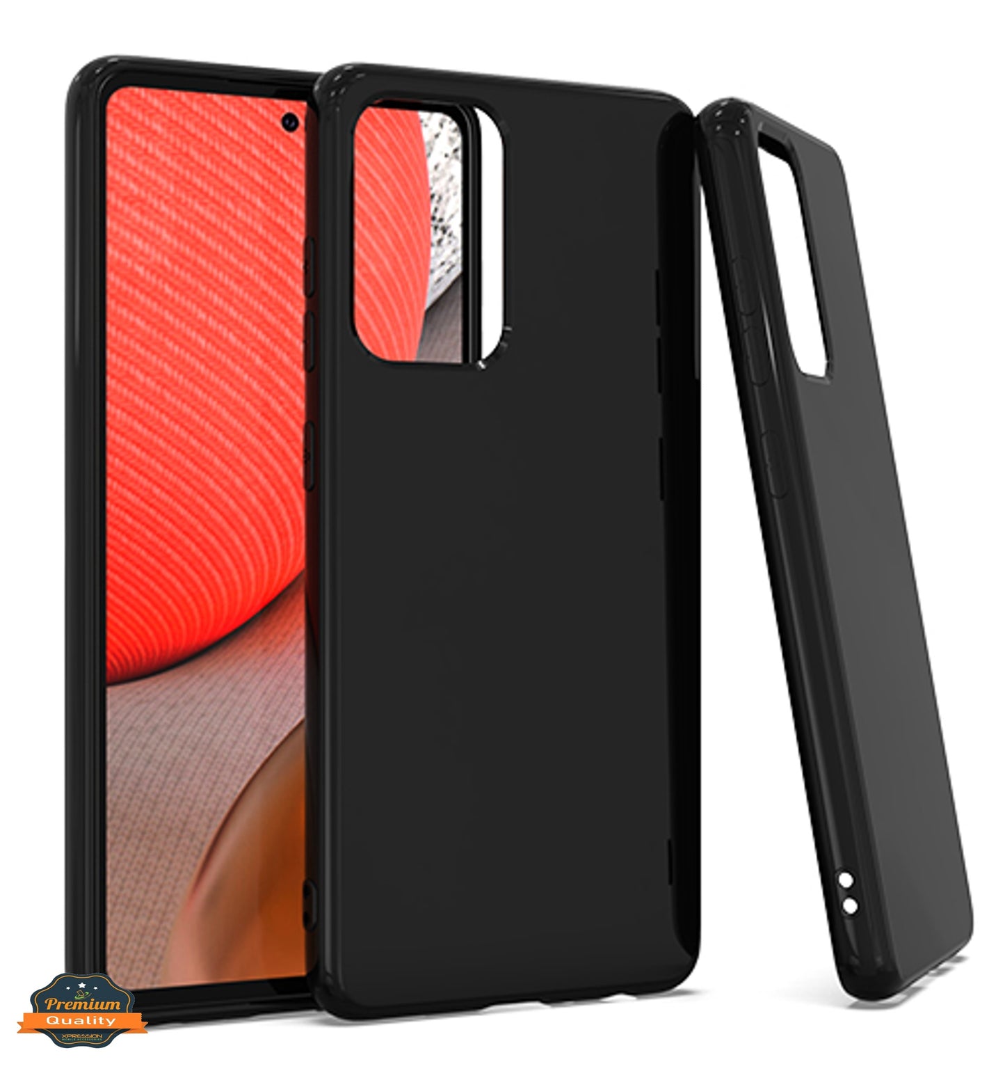 For Samsung Galaxy A03s (2022) Ultra Slim Thin Transparent Silicone Soft Skin Flexible TPU Gel Rubber Candy Gummy Protective Hybrid Black Phone Case Cover