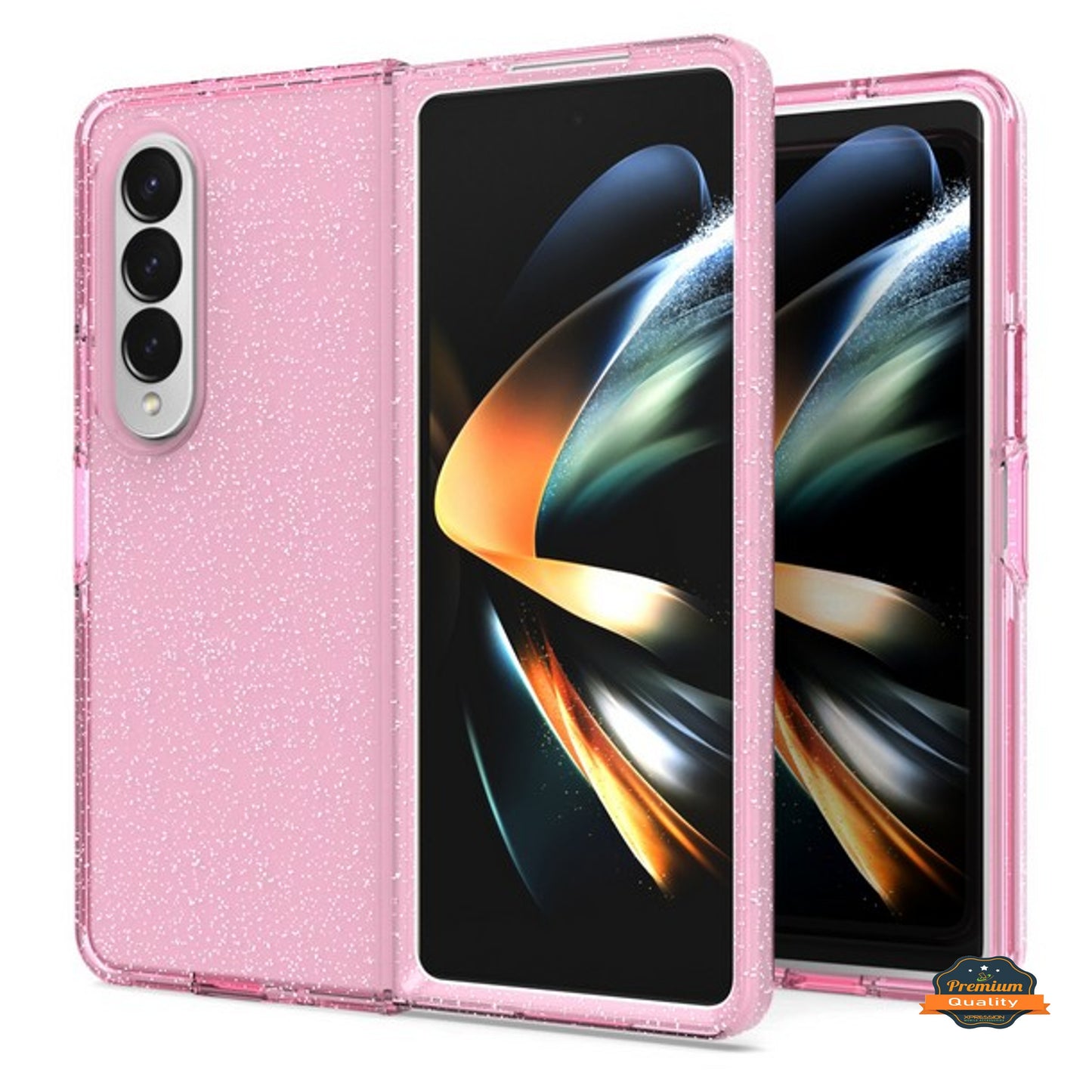 For Samsung Galaxy Z Fold 4 5G Glitter Sparkle Bling Shiny Thin Slim Hybrid Shockproof Rubber Silicone TPU Gel Protective Phone Case Cover