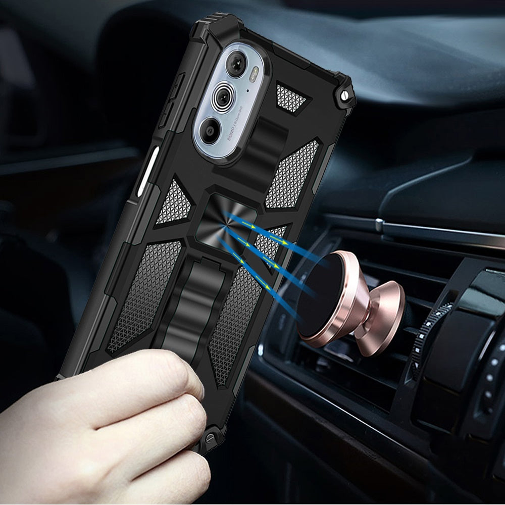 For Motorola Edge+ 2022 /Edge Plus Heavy Duty Stand Hybrid TPU Shockproof Rugged Protective with Built-in Kickstand Phone Case Cover