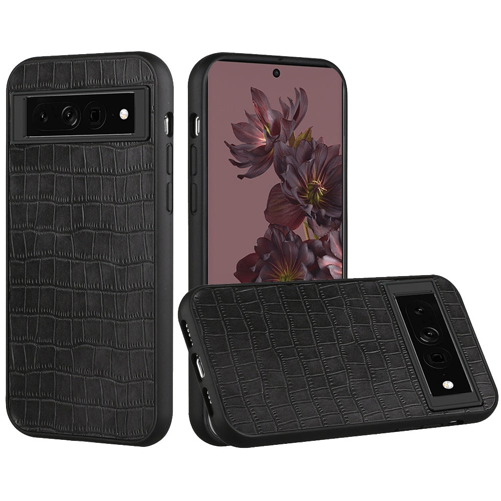 For Google Pixel 7/ 7 Pro Ultra Slim Thin PU Leather Crocodile Design Flip Snap On Hybrid Shockproof TPU PC Hard Shell Durable Phone Case Cover