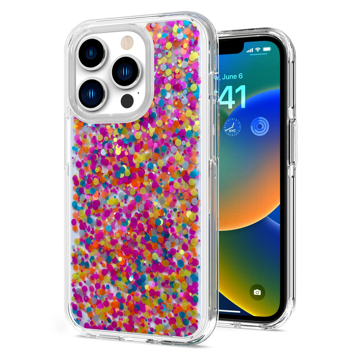 For Apple iPhone 8 Plus/7 Plus/6 6S PLUS Colorful Glitter Bling Sparkle Epoxy Glittering Shining Hybrid Hard PC TPU Phone Case Cover