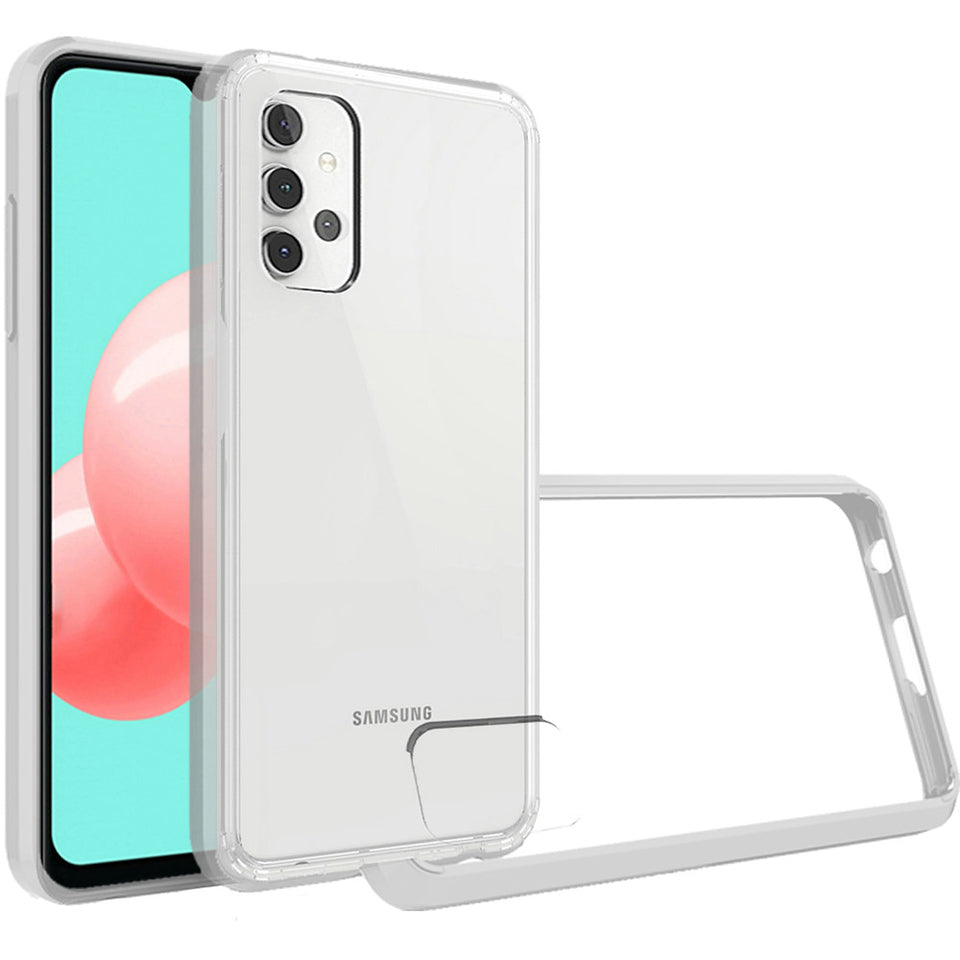 For Samsung Galaxy A23 5G Hybrid Crystal Clear Transparent Shock-Absorption Bumper with TPU + Hard PC Back Frame Phone Case Cover